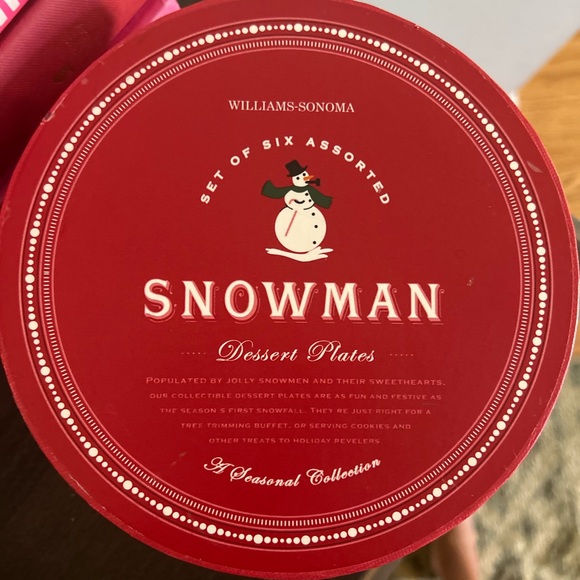 Williams Sonoma Snowman Dessert Plates - Picture 4 of 5